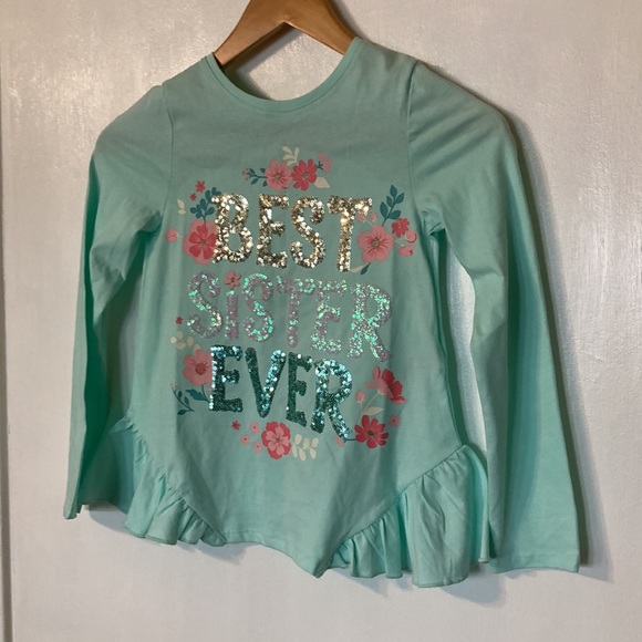 Tommy Bahama Girl’s Long Sleeve “Best Sister Ever” Shirt - Picture 2 of 5